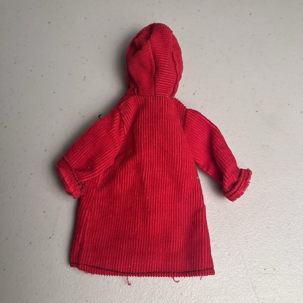 Vintage Barbie Red Corduroy Hooded Winter Coat & Pants Outfit Set MISSING Button - Picture 5 of 9